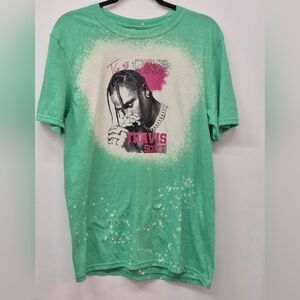 Travis Scott Green white spots custom graphic T-Shirt Men’s Size Medium
